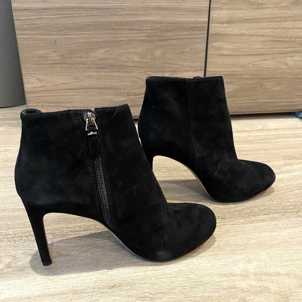 Nordstrom Black Suede High-Heeled Booties